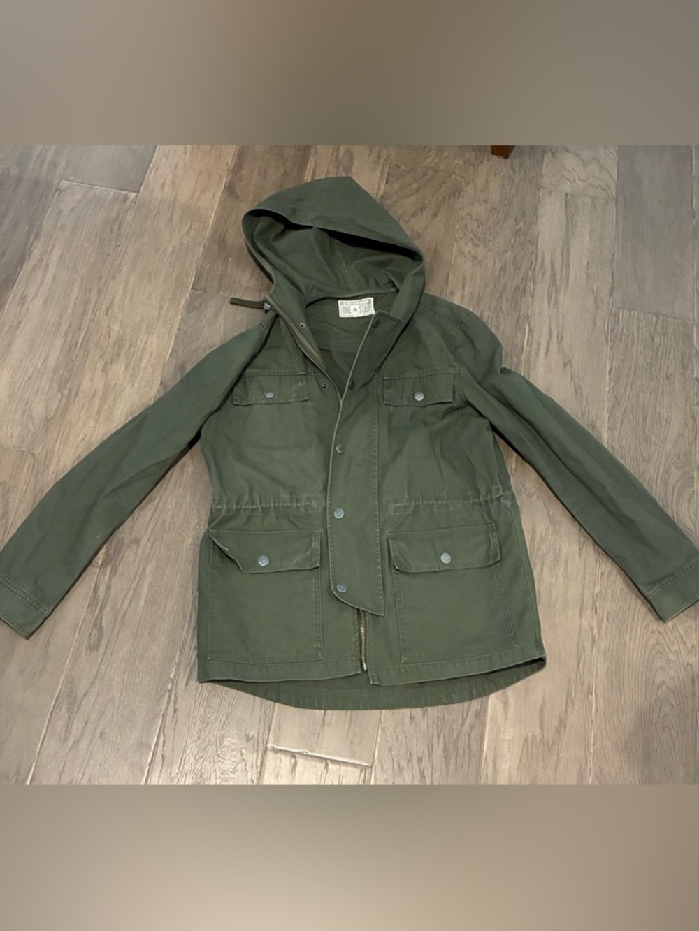 Converse One Star Canvas Jacket | Olive Green | Hooded | Unisex Medium